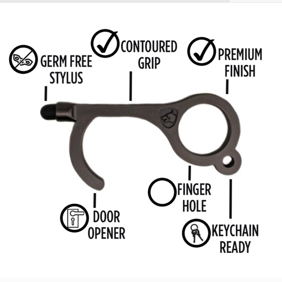 NoTouch Keychain Antimicrobial Handtool - Picture 2 of 5